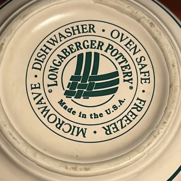 Longaberger Mixing Bowl 6.5" Woven Traditions Basketweave Green Decoration - Picture 12 of 13